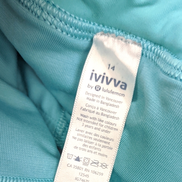 Ivivva Lululemon Girls Lightning Stride Athletic Shorts Sz 14 Blue Workout Cheer - Picture 8 of 9